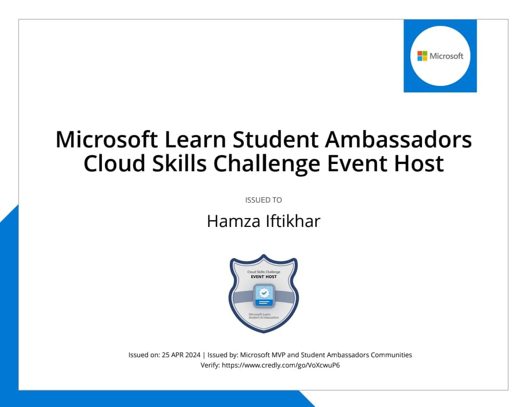 Cloud Skill Challenge Host certificate